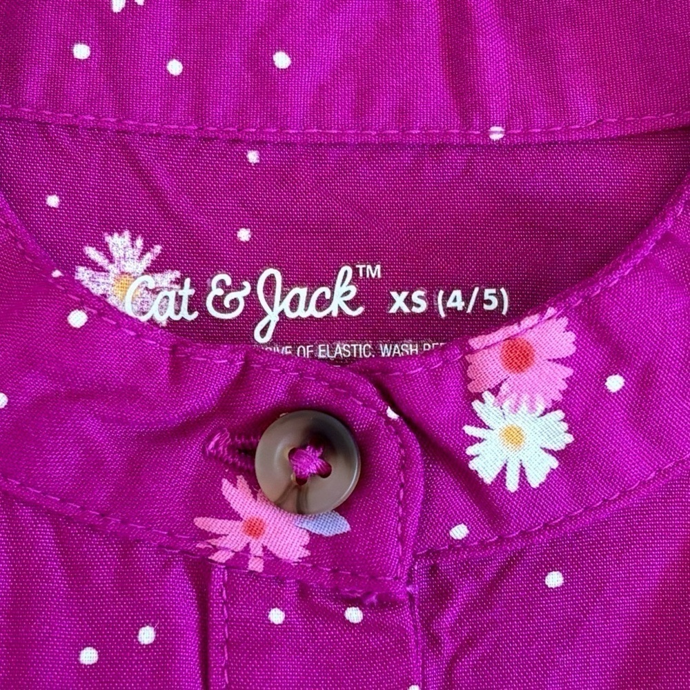 NWT Cat & Jack Purple Floral Blouse Toddler Girl Size 4/5 XS - Picture 4 of 5